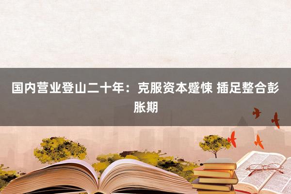 国内营业登山二十年：克服资本蹙悚 插足整合彭胀期